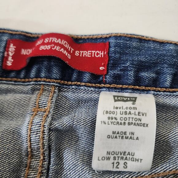 Levi's 12S Denim Straight Stretch Blue Jeans - Picture 3 of 4